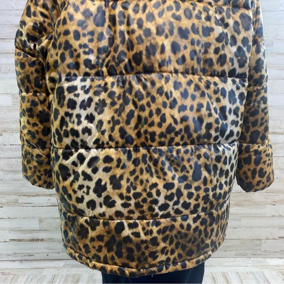Zara Puffer Cheetah Animal Print Hooded Water Resistant Oversized Jacket Coat XS - Picture 14 of 17
